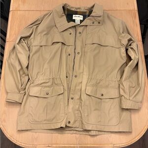 Vintage Eddie Bauer Men's khaki Mountain Parka with wool-blend plaid lining